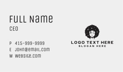 Afro Woman Outerspace Business Card Image Preview