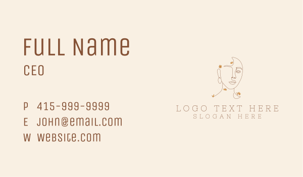 Feminine Woman Face Business Card Design Image Preview