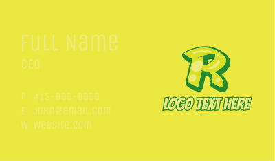Graphic Gloss Letter R Business Card