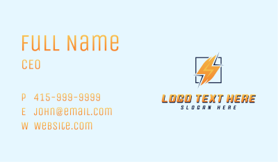 Lightning Power Electrician Business Card Image Preview