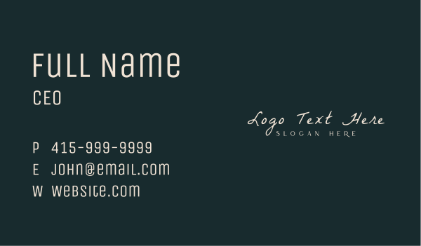 Fashion Brand Wordmark Business Card Design Image Preview