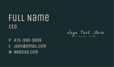Fashion Brand Wordmark Business Card Image Preview