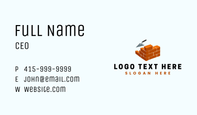 Brick Masonry Trowel Business Card Image Preview