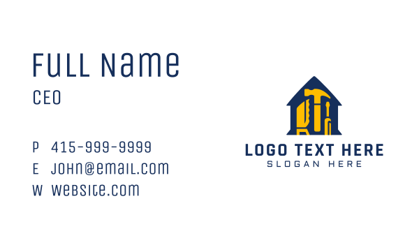 Handyman Construction Renovation Business Card Design Image Preview