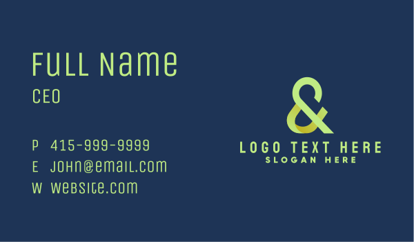Modern Business Ampersand Business Card Design Image Preview