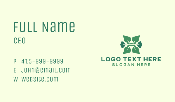 Organic Letter X Business Card Design Image Preview