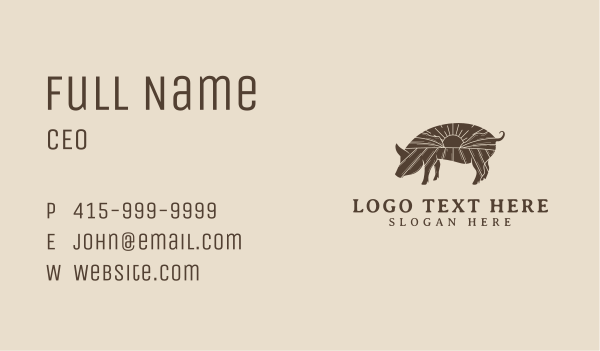 Pig Livestock Farm  Business Card Design Image Preview