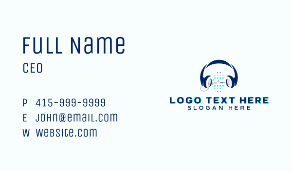 Sound Streaming Headphones  Business Card Design Image Preview