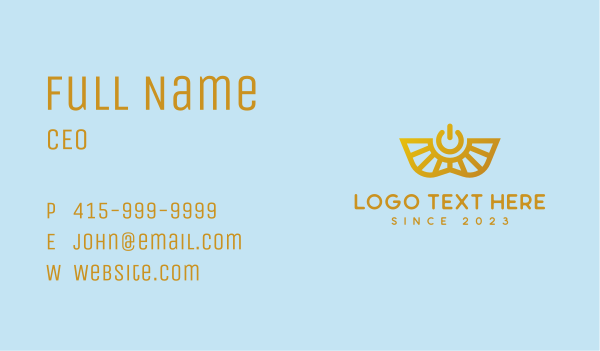 Gold Power Symbol Business Card Design Image Preview