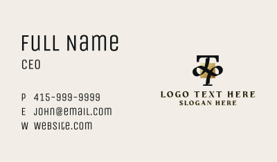 Elegant Feminine Brand Letter TP Business Card Image Preview