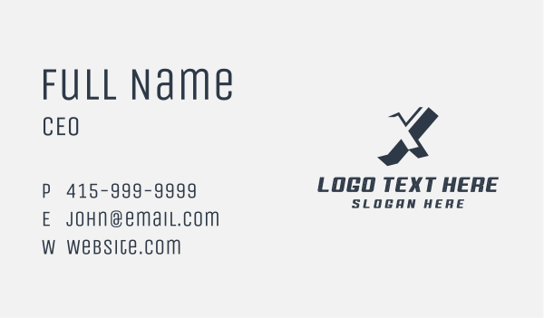 Modern Slant Letter X Business Card Design Image Preview