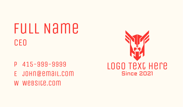 Red Winged Helmet  Business Card Design Image Preview