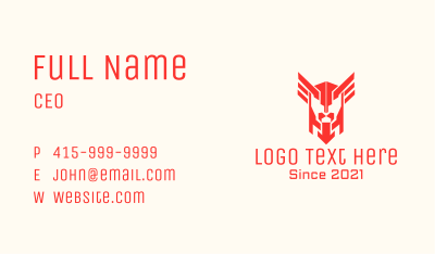 Red Winged Helmet  Business Card Image Preview