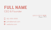 Stylish Feminine Wordmark Business Card Design