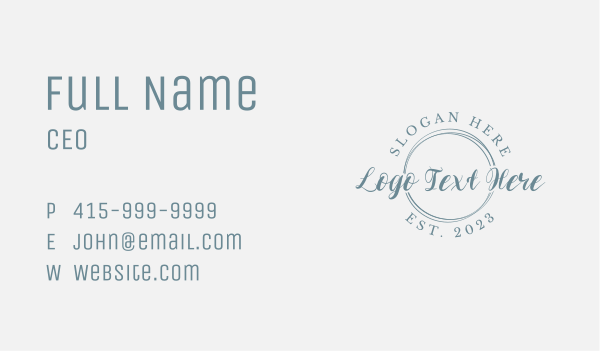Classic Script Style Wordmark Business Card Design Image Preview