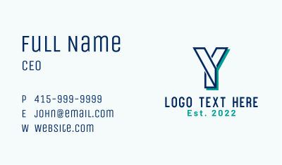 Consulting Company Letter Y Business Card