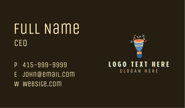 Djembe African Drum Business Card Design Image Preview