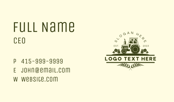 Countryside Tractor Farming Business Card Design Image Preview