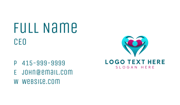 Family Heart Love Business Card Design Image Preview