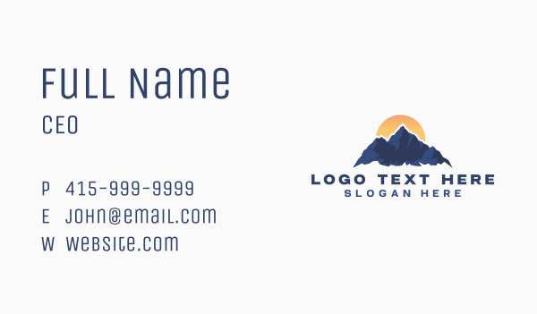 Mountain Adventure Hiking Business Card Design Image Preview