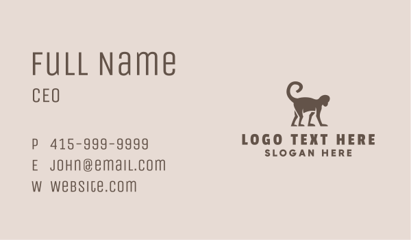 Monkey Animal Brand Business Card Design Image Preview