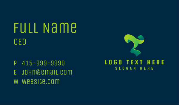 Modern Wavy Letter T Business Card Design Image Preview