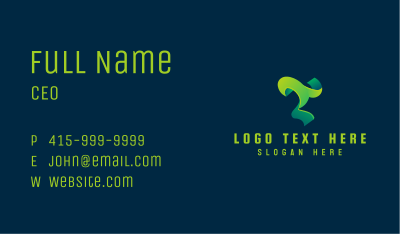 Modern Wavy Letter T Business Card Image Preview