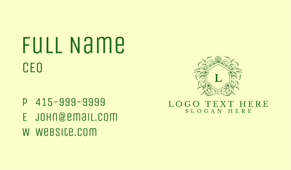 Green Floral Garden Business Card Design Image Preview