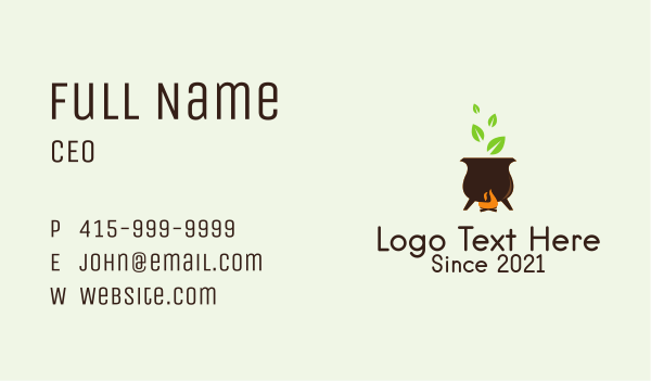 Organic Cooking Pot  Business Card Design Image Preview