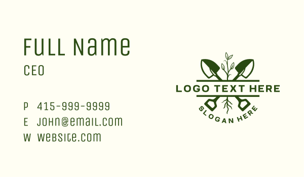 Shovel Root Landscaping Business Card Design Image Preview