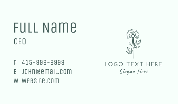 Tulip Flower Needle Business Card Design Image Preview