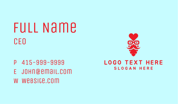 Red Hipster Love Business Card Design Image Preview