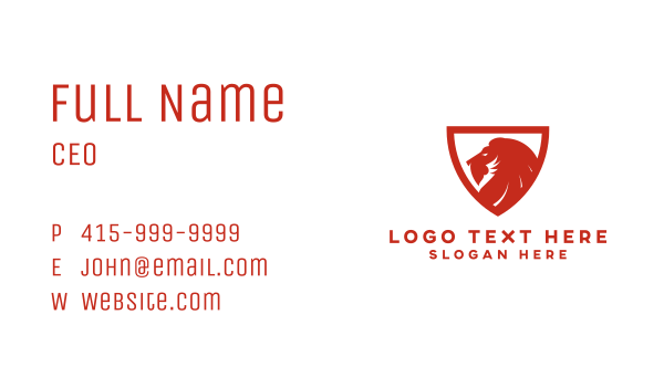 Red Lion Shield Business Card Design Image Preview