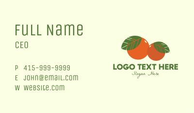 Organic Fruit Oranges Business Card