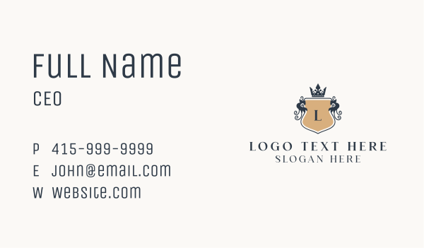 Crown Regal Shield Business Card Design Image Preview