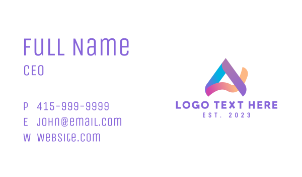 Colorful Letter A Media Business Card Design Image Preview