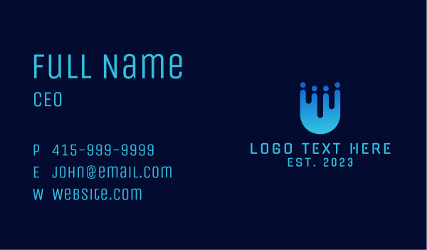 Blue People Letter U  Business Card Design Image Preview