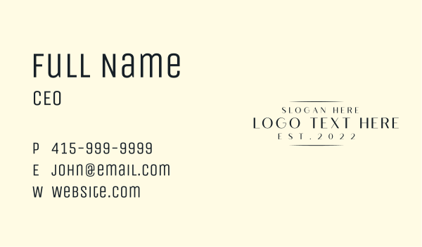 Fashion Brand Wordmark Business Card Design Image Preview