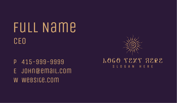 Elegant Cosmic Sun  Business Card Design Image Preview