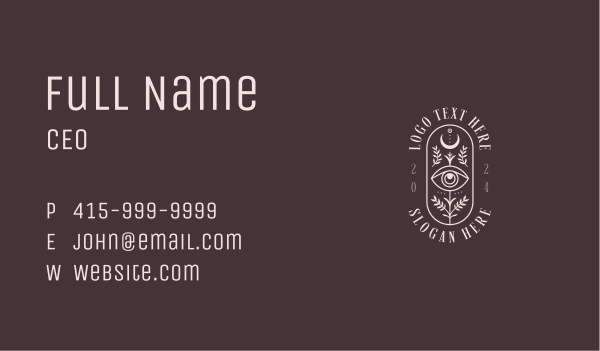 Bohemian Moon Eye Business Card Design Image Preview