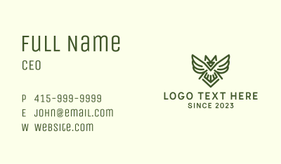 Wild Owl Bird  Business Card Image Preview