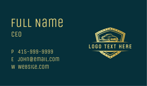 Fast Car Shield Business Card Design Image Preview
