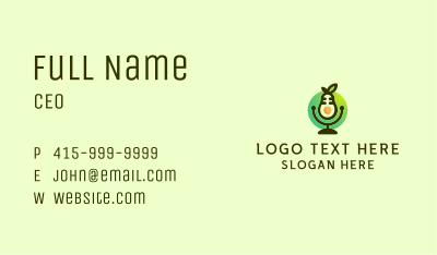 Microphone Avocado Podcast Business Card Image Preview