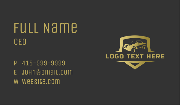 Pickup Truck Mechanic  Business Card Design Image Preview