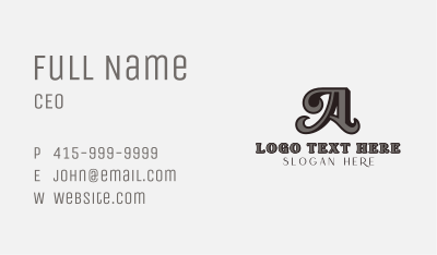 Upscale Elegant Boutique Letter A Business Card Image Preview