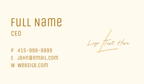 Elegant Beauty Letter Business Card Design Image Preview