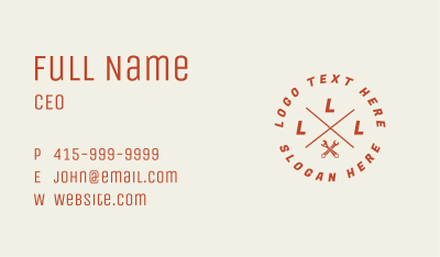 Wrench Repair Lettermark Business Card Image Preview