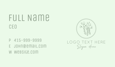 Natural Plant Embroidery Business Card Image Preview