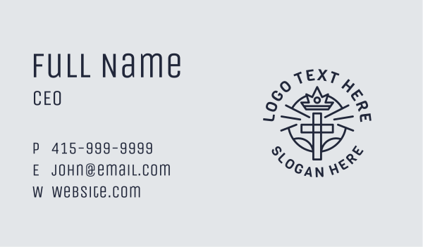 Crown Cross Worship Business Card Design Image Preview