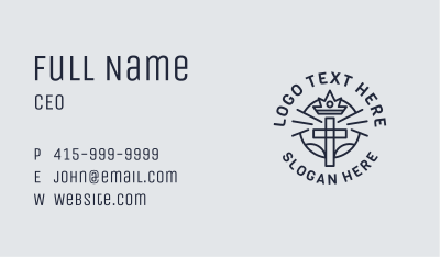 Crown Cross Worship Business Card Image Preview